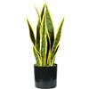 Wintem Pianta di Sansevieria Artificiale in Polietilene con 12 Foglie, Altezza 45 cm, Pianta Finta da Interno, Vaso con Muschio Ø12,5x11,5 cm, Decorazione Casa