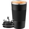 TTSTOIEE tazza termica 510ml/17oz, tazza termica da viaggio calda e fredda portatile, sottovuoto a doppio strato in acciaio inox per caffè (Nero)