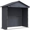 Outsunny Capanno da Giardino 1.1x2 m con Porta Avvolgibile, Tenda Garage per Bici e Moto, Grigio Scuro