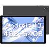 ApoloSign Tablet Android con touchscreen da 10,1, display IPS Full HD, processore 8 core, memoria generosa da 8 GB di RAM (4 + 4 GB) e 64 GB di ROM, espandibile fino a 128 GB (Grey) (EP103A) (EP103A)