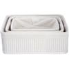 Verdelook Set 3 Cestini Portaoggetti in Bambù Bianco di Verdelook