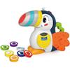 Clementoni Baby Giuliano Il Tucano, Centro attività Prima Infanzia per Bambini 12+ Mesi, 2 modalità di Gioco per Imparare Parole e Colori, con 7 Gettoni Frutta, Luce Notturna, Lingua Italiana, 17956