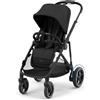 CYBEX Passeggino Gold e-GAZELLE S, dalla nascita a circa 4 anni, max. 22 kg (modalità singola) / 2x 22 kg (modalità duo), sistema all-in-1 con azionamento elettrico e 20+ configurazioni, Moon Black