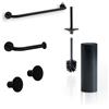 Inda Set accessori bagno a muro One nero opaco (porta asciugamani 35 cm)