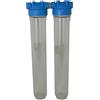 Batteria twin porta filtro 20" trasparente-trasparente