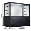 Vetrina Refrigerata Ventilata Cremona, Vetri Dritti, Lunghezza 100 cm, -1°/+7°C, con Mensole e Scorrevoli in Vetro - Full Optional