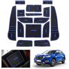 GAFAT MG HS/EHS EV/HS Plug-in Hybrid 2018-2023 2024 Tappetini Antiscivolo, MG HS 2022 Tappetini in Gomma per Console Centrale, Scatola di Immagazzinaggio, Tappetini Cuciture della Porta (Blu)