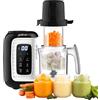 KOSTTE Cuocipappa, Omogeneizzatore per Neonati/Anziani, Vapore, Mixer, Riscalda, Scongela - Robot Cucina Multifunzione, Cuoci Pappa, Baby Food Maker, Nero (2800)