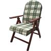 PALUPLUS Poltrona Reclinabile Campania, Misura 60x67x106 cm, Schienale Regolabile in 4 Posizioni, Struttura e Braccioli in Legno di Faggio, Sedia per casa, Portata 110Kg -191C (Verde Scozzese)