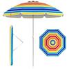 COSTWAY Ombrellone da Spiaggia 198 cm, Ombrello Parasole da Esterno con Palo Inclinabile in Alluminio, Ombrellone Portatile con Borsa di Trasporto, Anti UV 50+, 8 Stecche (Colorato)