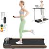 UREVO Tapis Roulant Legno di Noce con Smart APP，1-6KM/H Walking Pad Elettrico con 8 Ammortizzatori Motore 2.5HP con display a LED telecomandato Tapis Roulant Elettrico Salvaspazio per Casa/Ufficio
