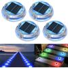 Quntis Luci Solari da Giardino Colorato 8-1, 4 Pezzi Faretto Segnapasso LED Esterno Solare Potenti, IP68 Impermeabile Luci Piscina Fuori Terra, Lampada Solare Esterne per Scale Vialetto Sentieri