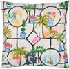 furn. Fodera per cuscino da esterno stampata Palm Royale Club - Multicolore - 45x45 cm