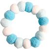 CUSROS, collare colorato con palline di peluche per cani, collare per animali domestici, ideale come regalo per il vostro animale domestico blu M