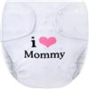 LittleForBig Copripannolino per Adulti in Tessuto Lavabile, Regolabile, Riutilizzabile e Impermeabile Taglia Unica - I Love Mommy Nero