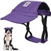 Pawaboo Cappello per Cane, Cappello Regolabile da Baseball per Animali Protezione Solare Sportiva all'Aperto con Fori Elastici per Le Orecchie, Vestiti per Cani Viaggio, L, Viola