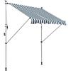 Outsunny Tenda da Sole 2x1.5m per Esterno a Rullo con Manovella, Telaio Telescopico e Angolazione Regolabile, Verde e Bianco