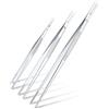 MSY BIGSUNNY Pinze per alimenti in acciaio inox con punte seghettate di precisione, 16cm,21cm,30cm, set di 3