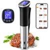 INKBIRD Wifi Sous Vide Roner, WLAN Professionali Roner Cucina, 0-90℃ Cottura Bassa Temperatura e Timer | Ricette APP, LCD, 1000W, IPX7 Impermeabile, ±0,1°C Temperatura Precisa e Costante, ISV-300W