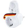 SCHWAIGER 661552 Presa di corrente intermedia PIR rilevatore di movimento adattatore presa di corrente sensore di luce sensore crepuscolare luce notturna ruotabile 100°, portata 8m