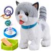 OR OR TU Gatto Giocattolo per Bambini di Gatto Peluche Elettronico da Passeggio Cammina al Guinzaglio, Gatto Elettronico che Lecca, Giocattoli Interattivi Realistici per Bambini 3 4 5 6 7+ anni Ragazz