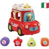 VTech La Mia Prima Macchina delle Forme, Tamburo Musicale per Bambini, Giocattolo con 5 Forme, Strumento Musicale Interattivo con 3 Canzoni e 20 Melodie, Lingua Italiana, Batterie Incluse, 12-36 Mesi