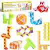 ECHOCUBE Cubo Serpente Magico, Confezione da 10 Pezzi, 24 Blocchi, Cubo Veloce, Idee Regalo per Feste, Giocattoli Rompicapo Serpente Girevole, Bomboniere per Bambini (Colore Casuale)