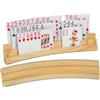 LotFancy Porta Carte in Legno, Set di 2 Supporti per Carte da Gioco, 3 Livelli, Supporto per Carte da Gioco per Anziani