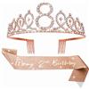 Abeillo Corona Compleanno 8 Anni Ragazza 'It's My 8th Birthday' Sash con Cristallo Strass