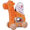 Hape - Giraffa Spingi&Tira | Animali in legno trainabili con cordino e rotelle - Push&Pull Toys per bambini dai 12 mesi