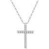 GAVU Collana da Donna in Argento Sterling 925 con Ciondolo Croce di Zirconia Cubica, Regalo Cresima Donna