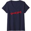 Good Girl Whimsical Design Studio Donna BUONA RAGAZZA Maglietta con Collo a V