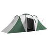 Outsunny Tenda da Campeggio 4-6 Persone con 2 Camere e Zona Soggiorno, Tenda da Esterno a 2 Porte con Borsa da Trasporto, Resistente ai Raggi UV e all'acqua, 555x225x190 cm, Grigio e Verde