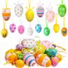 GTJEOI 36 Pezzi Uova di Pasqua Decorazioni, Uova Pasquali da Appendere, Uova di Pasqua Colorate, Uova di Pasqua in Plastica, Ornamenti dell'Uovo di Pasqua, Decorazioni Pasquali per Esterni e Interni