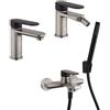 Jacuzzi Set rubinetti lavabo bidet e gruppo vasca Jacuzzi Rubinetteria nichel e nero opaco