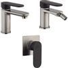 Jacuzzi Set rubinetti lavabo bidet e miscelatore incasso doccia Jacuzzi Rubinetteria nichel e nero opaco