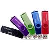ENUODA Chiavetta USB 64GB 5 Pezzi Pen Drive 64GB Metallo USB 2.0 Unità Memoria Stick per Archiviazione Dati con Luce LED (Nero Blu Verde Viola Rosso)