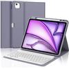 JADEMALL Custodia Tastiera per iPad Air 13 Pollici M3 2024/2025, Italiano QWERTY Tastiera Bluetooth Rimovibile Custodia con Supporto Pencil per iPad Air 13 M2/M3, Viola