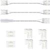 OULARA Set di strisce LED COB per strisce LED da 2 pin, 8 mm, 2 connettori centrali trasparenti, 4 pezzi a forma di L, 2 cavi di prolunga da 15 cm e 1 cavo di prolunga con connettore DC