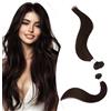 Elailite Extension con Cheratina Capelli Veri 1 Grammo Marrone Cioccolato, 25 Ciocche 100% Human Hair Indiani 50cm 25g #4