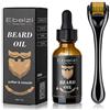 Ebeizi - Kit per la crescita della barba, con siero attivatore dell'olio per la crescita della barba, rullo da barba da uomo, rullo per il derma da uomo