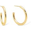 SINGULARU - Orecchini Cerchio Tube. Acciaio con Placcatura Oro 18Kt. Chiusura a Pressione. Gioielli da Donna