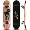 Sefulim Skateboard, skateboard professionale con cuscinetti ABEC-9 a 7 strati in acero duro, skateboard completo per adulti, ragazzi, bambini e principianti…