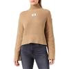 Calvin Klein Jeans Label Chunky Sweater J20J222250 Maglioni, Marrone (Timeless Camel), S Donna