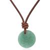 COAI Collana da Uomo e da Donna in Vera Pelle Italiana con Ciondolo Albero della Vita in Avventurina Verde, Collana Albero della Vita in Pietra Naturale Unisex