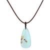 COAI Collana da Uomo e da Donna in Vera Pelle Italiana con Ciondolo in Turchese Peruviano Pietra Naturale, Collana Turchese da Donna