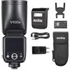 Godox V100 2.4G Flash per fotocamera wireless Testa rotonda Flash TTL Speedlite 100 Ws Schermo di controllo touch Lampada di modellazione LED integrata con Sub Flash staccabile Sostituzione per Sony