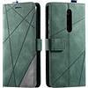 SONWO Cover per Xiaomi Mi 9T, Flip Caso in PU Pelle Case Cover Portafoglio Custodia per Xiaomi Mi 9T, [Kickstand] [Slot per Schede], Verde