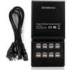 Retekess T130 Stazione di Ricarica USB, 16 Porte USB Intelligenti Portatili per Sistema di Guida Turistica Wireless Retekess T130, T130S, T130P, TT122, TT105, TT126, TT127, TT106