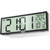 XREXS Orologio Parete Digitale 14,5'' Nero Alimentato a Batteria | Dotato di calendario, temperatura e funzione DST, adatto per camera da letto, soggiorno, aula e ufficio